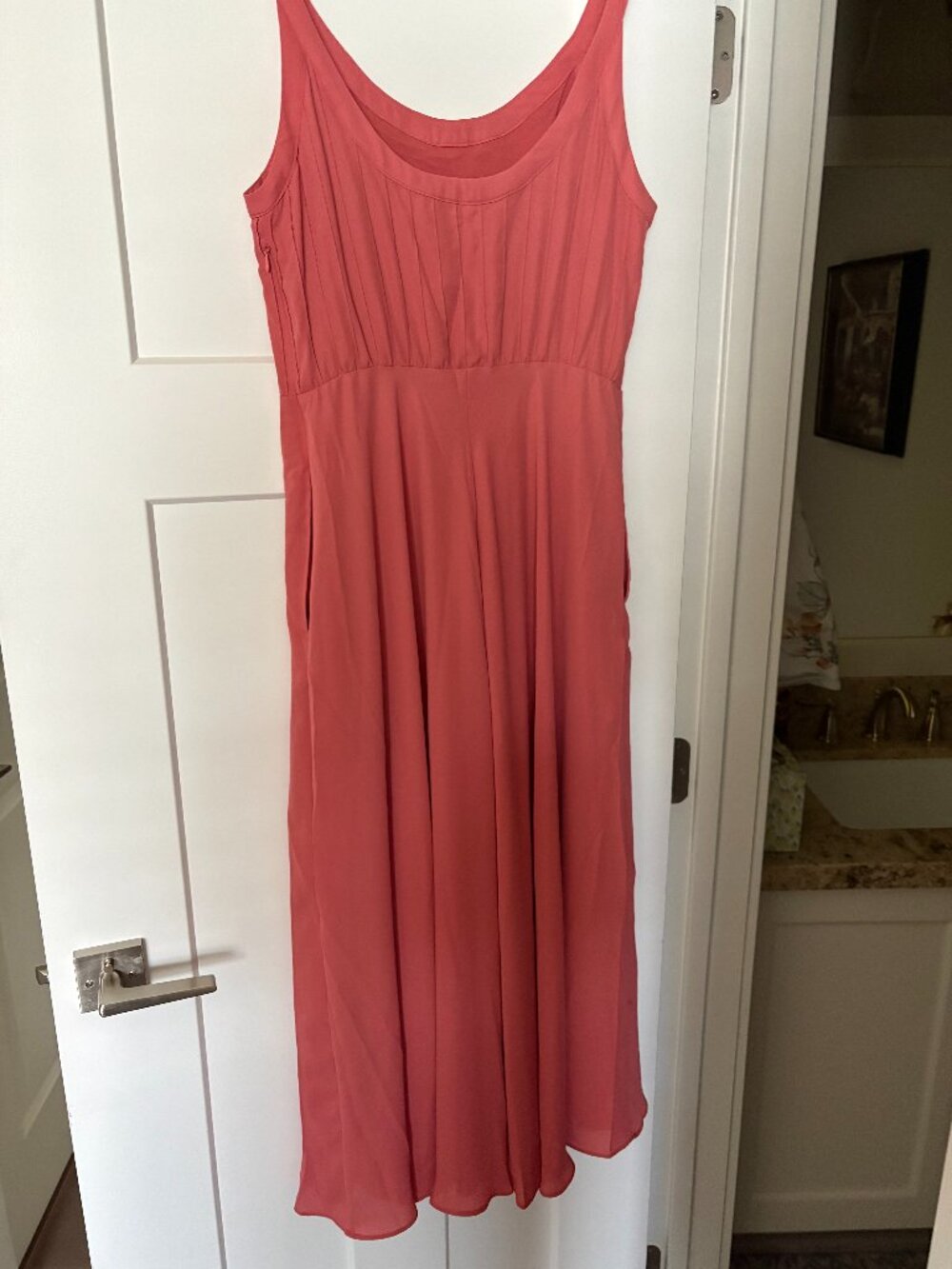 Midi Terracotta fully lined party dress/wedding guest
